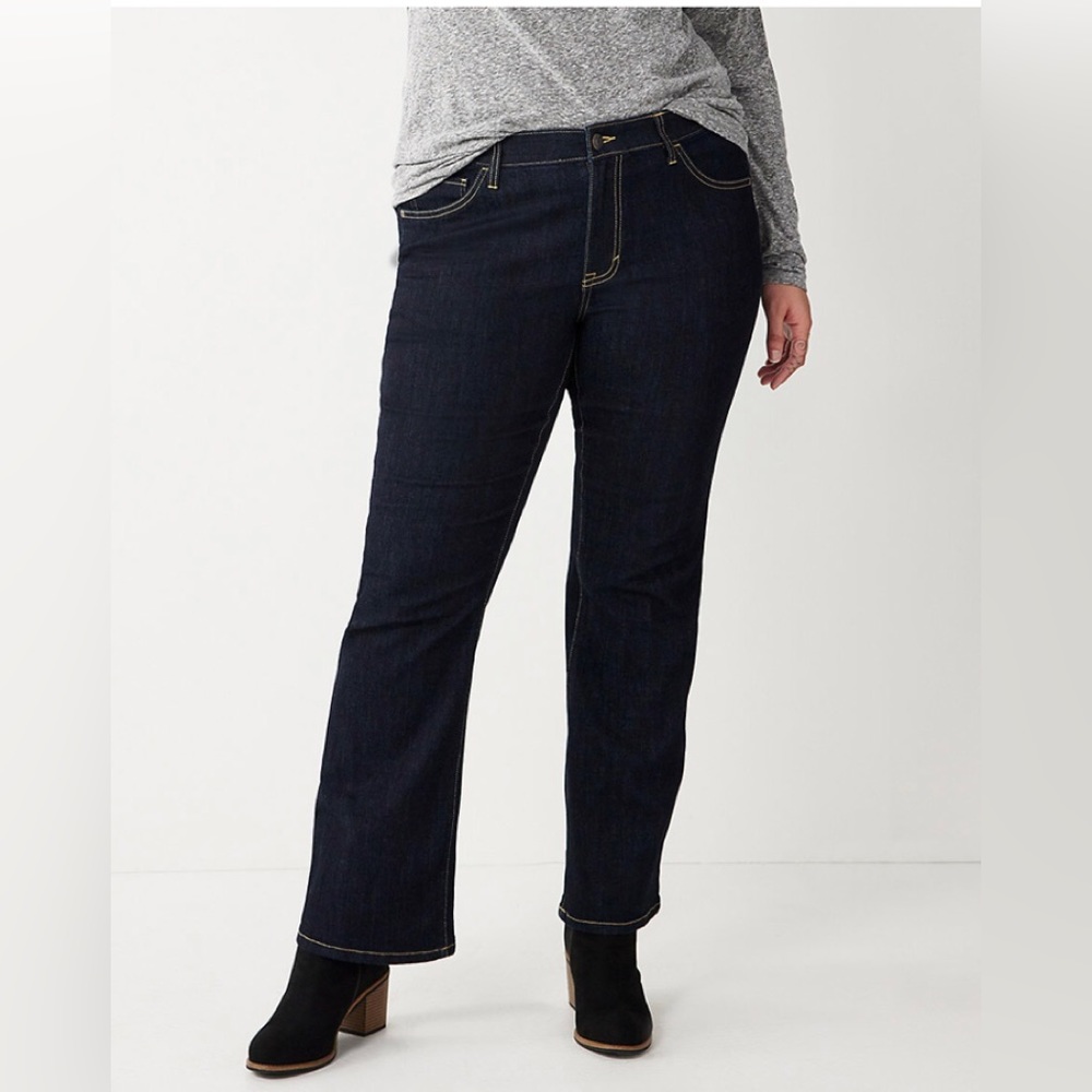 SONOMA Good For Life Womens Bootcut Stretch Jeans Dark Wash Size 30W Premium New